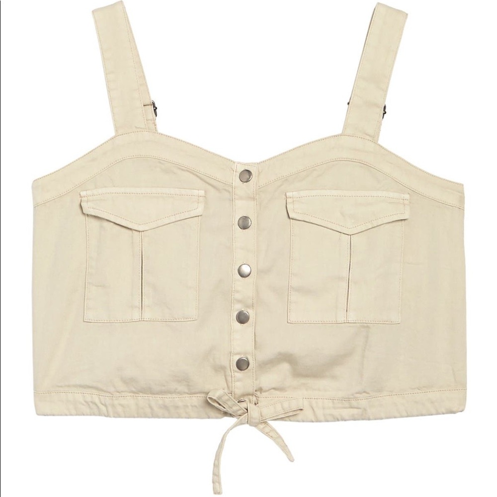 NWT Free People Palm Dessert Denim Crop Top - Picture 3 of 9